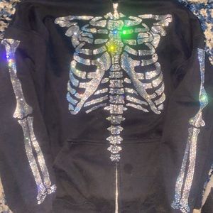 Skeleton Rhinestone Hoodie From Precious Pieces LA